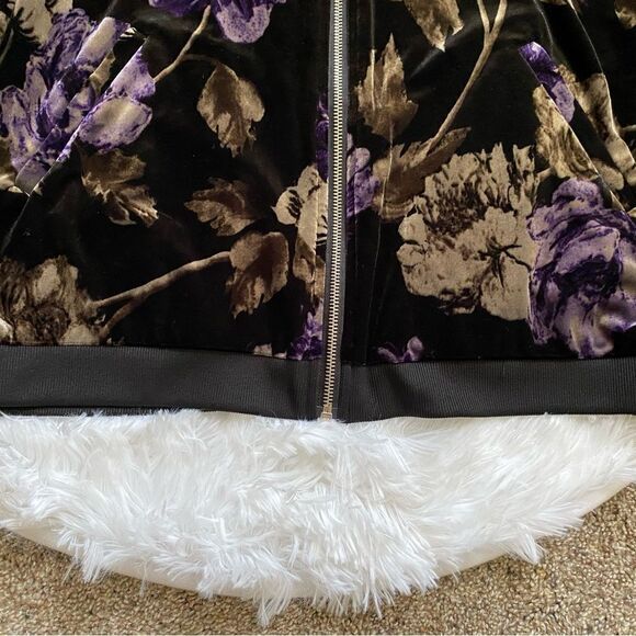 Chico’s Floral Velour Jacket Full Zip Lightweight Women’s Large Stretch Velvet - Picture 6 of 10